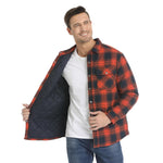 KZZ Men's Long-Sleeve Plaid Jacket