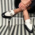 Classic Black and White Loafers