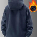 KZZ Men's Heavyweight Double Sided Fleece Jacket with Full Zip Closure & Hood Thick Winter Warm Coat
