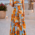 Spaghetti Strap Floral Print Ruffle Tiered Maxi Dress