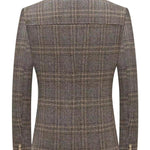 KZZ Men's Plaid Single-Breasted Blazer