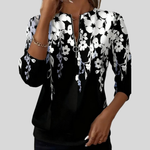 Marjolijn | Floral Print Zip Top