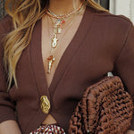 Margovil Chic V Neck One Button Sweater