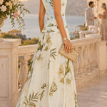 Margovil Boat Neck Sleeveless Floral Print A-line Maxi Dress