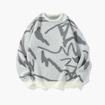 KZZ Men's Knitted Long Sleeve Sweater Crew Neck Graphic Casual Regular Fit Jumper