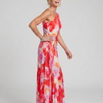 Carla | One Shoulder Pleated Bodice Midi Dress