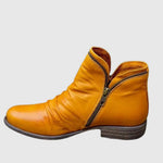Cristina | Chic Side-Zip Leather Ankle Boots