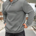 KZZ Men's Casual Plaid Drawstring Hoodie
