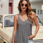 V Neck Camisole Cotton Tank Tops - Nadorine (Us Only)