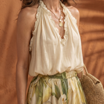 Solange™ | Halter Neck Blouse Floral Wide Leg Set