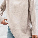 Margovil Turtleneck Drop Shoulder Long Sleeve Sweater Top