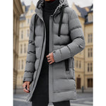 KZZ Men's Heavy-Duty Windproof Winter Coat - Thickened Full-Zip Hooded Jacket