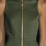 【24-hour shipping out】Casual Fashion Half Zip Cargo Pocket Sleeveless Mini Dress