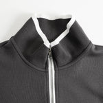 Retro Sporty Webbing Grey-white Half-zip Sweatshirt And Wide-leg Pants Set