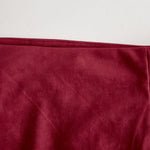 Western Retro Red Faux Suede Slit Fringe Midi Skirt