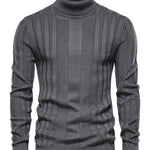 KZZ Men's Solid Turtleneck Sweater,Men's Knitwear for Daily Wear