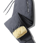 KZZ Men's Warm Fleece-Lined Straight-Leg Jogger Pants with Zipper Pockets