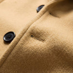 KZZ Men's Solid Button Front Lapel Neck Midi Coat Wear