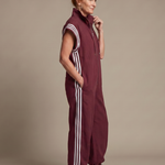 Lark™ | Zip Front Stripe Panel Jumpsuit
