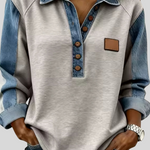Voxanne | Denim Collar Pullover