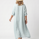 Kassiani | Oversized Midi Dress with Ornate Embroidered Panel and Pockets