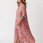 Tilde | Oversized Abstract Print Midi Dress with Pockets