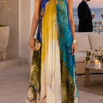 Halter Neck Sleeveless Printed Dress
