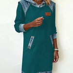 Alexa | Cozy Contrast Hooded Dress