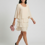 Della | Layered Flare Sleeve Knee Length Dress