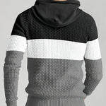 KZZ Mens Hooded Sweatshirt Tricolor Long Sleeve Hoodie Pullover Sweater