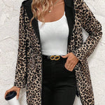 Brooke | Reversible Hooded Coat with Leopard Print