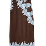 Chic High Waist Lace Trim Satin Maxi Skirt