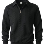 KZZ Men's Fall Winter Outfits  Polo Neck Long Sleeve Sweatshirt for Daliy Wear