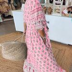 Inés | Casual Printed V-neck Half Sleeve Dress