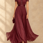 Elia | Gathered Waist Keyhole Maxi Dress