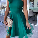 Lifetime Celebrations Tulle One Shoulder Bow Design Mini Dress