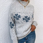 Half High-neck Snowflake Pattern Knitwear Sweater