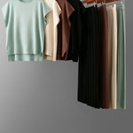 Women's Two Piece Outfits Sweater Sets Knit Pullover Tops High Waisted Pants Lounge Sets