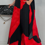 High Waisted Wide Leg Drawstring Elasticity Floral Printed Split-Joint Pants Trousers