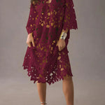I Belong Here Floral Eyelet Lace Cover Up Beach Midi Dress