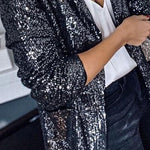 Sequins Blazer Sequin Jacket Casual Long Sleeve Glitter Party Shiny Outerwear