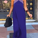 Stylish Crossover Backless Sleeveless Loose Maxi Dress