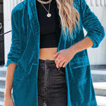 women's casual gold velvet suit jacket