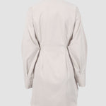 Long Sleeve Tunic Dress High Waist Lapel Short Dress Button Down Pleated Dress
