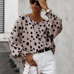 Nadorine Pink Button Frill Cuffs Oversize Puff Sleeve Blouse for Women Casual Loose Business Casual 2026 | Under $40