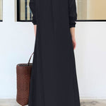 Long Sleeve Simple Loose Casual Long Dress