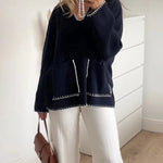 Nadorine Casual Edge Contrast Sweater Pullover