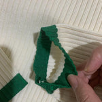 Knit Two Piece Outfit Color Block Cropped Top Long Pants Ribbed Sweater Set