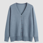 Long Sleeve Choker Top Lightweight Vee Cardigan Sweater