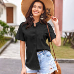 Short Sleeve Blouses Lightweight Loose Top - Nadorine (Us Only)